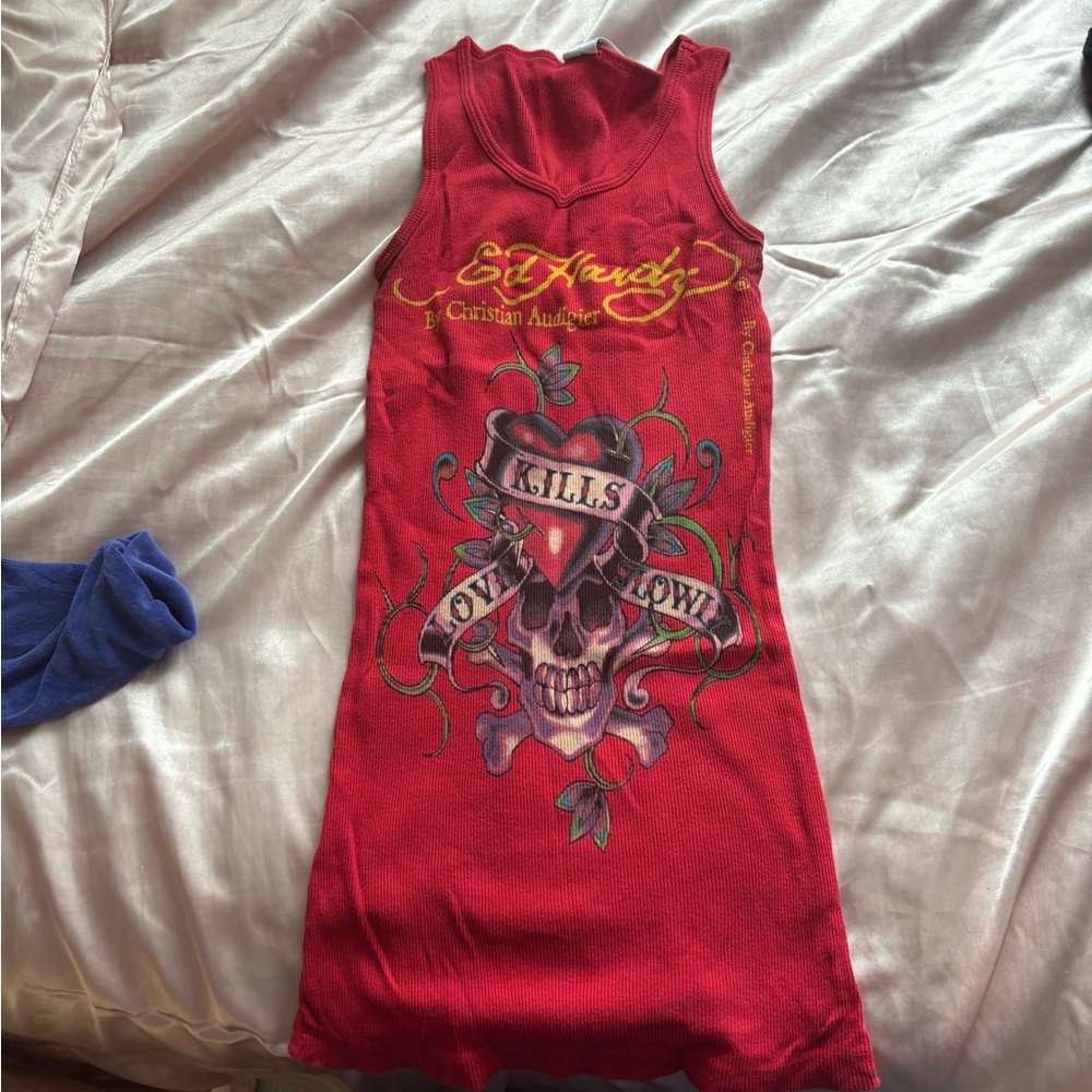 ed hardy red tank top